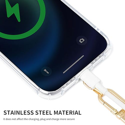 Phone Tether Tab, Bending Design 0.2mm Ultra-thin Stainless Steel Cellphone Lanyard Metal Patch Tether Tab - color: C