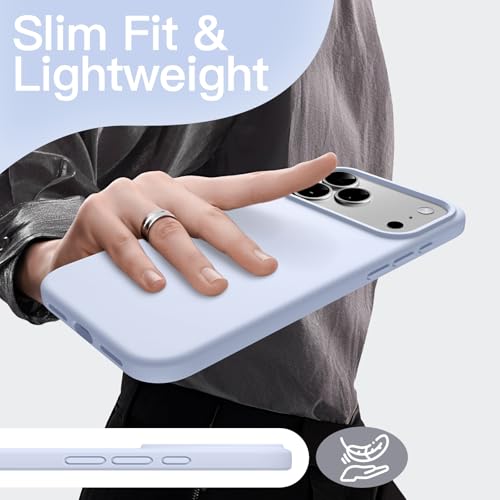 JETech Silicone Case for iPhone 17 Pro Max, Mist Blue | Silky Soft Touch, Shockproof Protection, Scratch Resistant, Microfiber Lining - color: Blue, size: iPhone 17 Pro Max