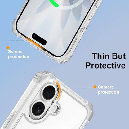 Clear Case for iPhone 17 with Stand [ Compatible with MagSafe ] | Military Grade Heavy Duty Cover with 360 Rotatable Ring Kickstand -260417 - color: Clear, size: iPhone 17