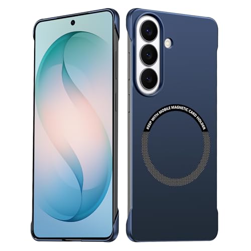 Frameless Slim Case for Samsung Galaxy S26 Plus, Silky Touch, Hard PC Matte Back, Exposed Sides Compatible with Mag-Safe, Anti-Scratch Shockproof Protective Cover for Samsung S26 Plus 5G (Blue) - color: Blue