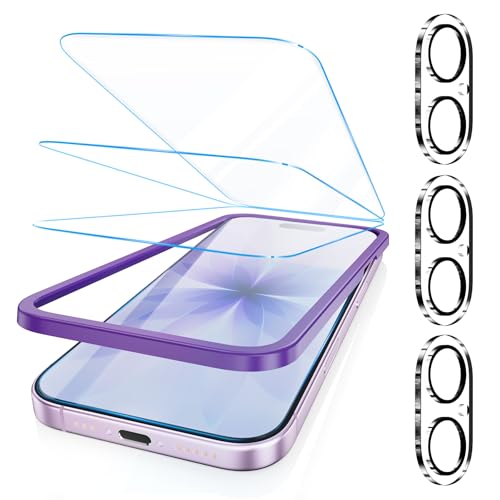 Fotbor [3+3 Pack for iPhone 17 Screen Protector, Anti-Blue Light, [Eye Protection] 9H+ Tempered Glass with Camera Lens Protector - size: iPhone 17 - 6.3 inch