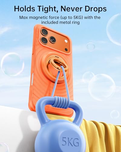 SYNCWIRE Magnetic Phone Ring Holder, for MagSafe Phone Grip Stand Kickstand - color: Cosmic Orange