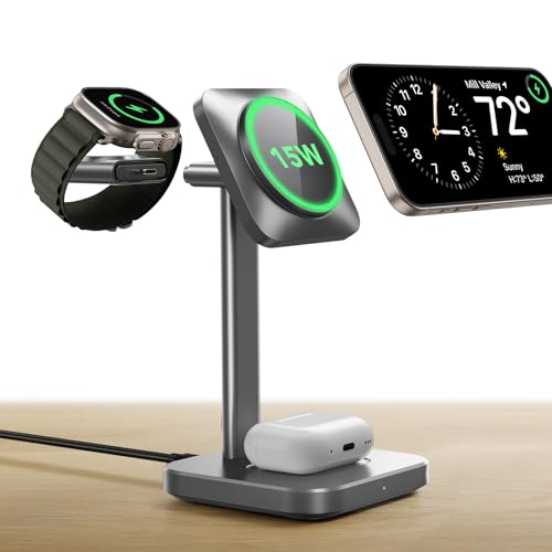 ESR 3 in 1 Wireless Charging Station, for Magsafe Charger Stand - color: Grey