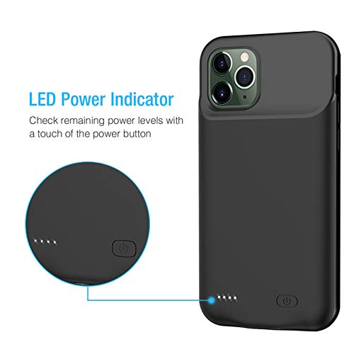 Battery Case for iPhone 11 Pro, Enhanced 7000mAh Ultra Thin Portable Protective Power Smart Charging Case Compatible with iPhone 11 Pro (5.8 inch) Rechargeable Extended Battery Charger Case (Black) - size: iPhone 11 Pro