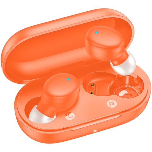 kurdene Wireless Earbuds Bluetooth 5.3 Light Weight in Ear Headphones - color: Orange