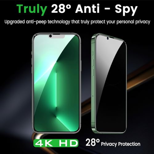 Romkasi 3 Pack Privacy Screen Protector for iPhone 13 Pro Max 6.7 Inch with 3 Pack Camera Lens Protector, Anti Spy Tempered Glass Film, Anti-Scratch, Touch Sensitive, Case Friendly - color: iPhone 13 Pro Max