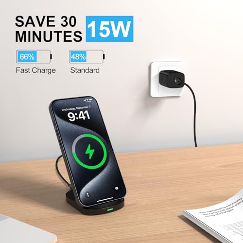 15W Fast Wireless Charger Phone Charging Stand for Google Pixel 10 Pro XL/9