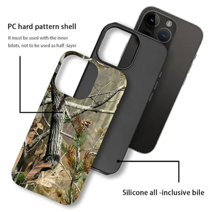 Case for iPhone 14 Pro, Dual Layer Phone Cover, Real Jungle Camo | Shockproof Hybrid Phone Case, Soft TPU and Hard PC, Durable Anti-Scratch Protection - color: Real Jungle Camo, size: Iphone 14 Pro