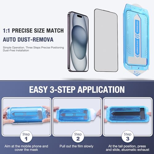 2-Pack Matte Screen Protector for iPhone 17 Pro Max 6.9-inch,9H Tempered Glass, Full Coverage, Anti-Fingerprint, Auto Dust-Elimination, No Bubble, Easy Installation