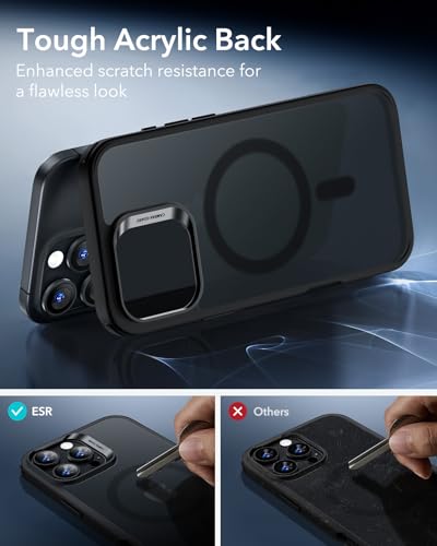 ESR for iPhone 16 Pro Case, Compatible with MagSafe, Shockproof Military-Grade Protection, Magnetic Phone Case for iPhone 16 Pro, Classic Hybrid Case (HaloLock), Frosted Black - color: C-Frosted Black