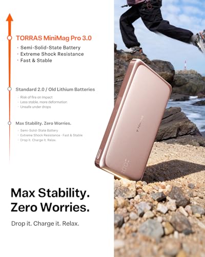 TORRAS MiniMag Pro iPhone 18 Pro Max Portable Charger Power Bank, 10000mAh - color: Pink