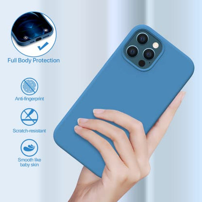 miracase Compatible with iPhone 12 Pro Max Case, [Soft Anti-Scratch Microfiber Lining], Liquid Silicone Case Gel Rubber Shockproof Drop Protection Phone Case for 12 Pro Max, Capri Blue - color: Capri Blue, size: iPhone 12 Pro Max