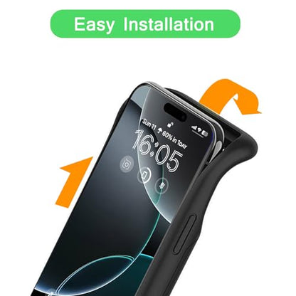 Wireless Charging Case for iPhone 16 Pro,10000mAh High Capacity Portable Rechargeable Extended Battery Case Qi Wireless Charging with iPhone 16 Pro (6.3 inch) Extended Battery Charger Case (Black) - size: iPhone 16 Pro (6.3 inch)