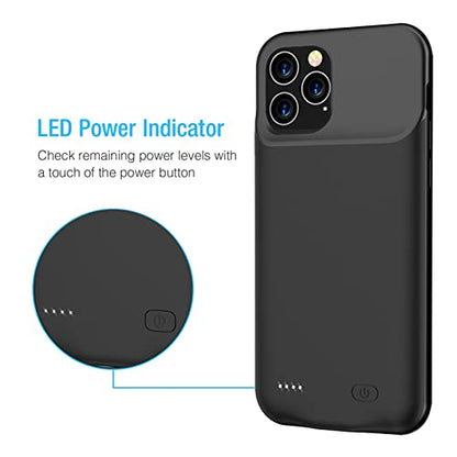Battery Case for iPhone 11 Pro Max, 10000mAh Ultra Thin Portable Protective Smart Charging Case Compatible with iPhone 11 Pro Max (6.5 inch) Rechargeable Extended Battery Charger (Black) - size: iPhone 11 Pro Max