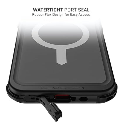 Ghostek Nautical iPhone 15 Plus Waterproof Case with Holster Clip - Screen & Camera Protector, MagSafe Compatible, Heavy Duty Protection (6.7 Inch, Black) - color: Black, size: iPhone 15 Plus