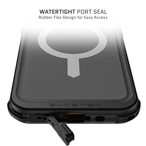 Ghostek Nautical iPhone 15 Plus Waterproof Case with Holster Clip - Screen & Camera Protector, MagSafe Compatible, Heavy Duty Protection (6.7 Inch, Black) - color: Black, size: iPhone 15 Plus
