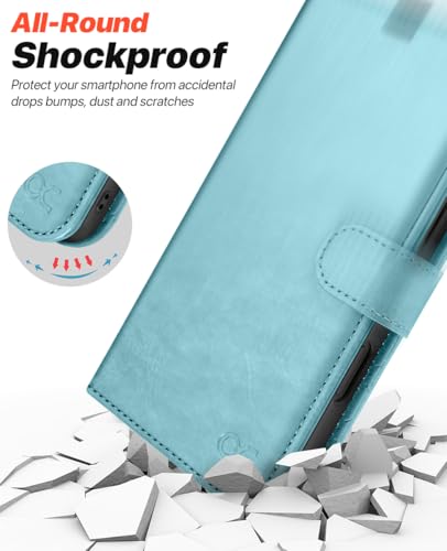 OCASE for iPhone 17 Pro Max Detachable Wallet Case with Card Holder, 2 in 1 PU Leather Flip Folio with RFID Blocking Stand Wrist Strap Shockproof Phone Cover 6.9 Inch 2025, Ice Blue - color: Ice Blue, size: iPhone 17 Pro Max