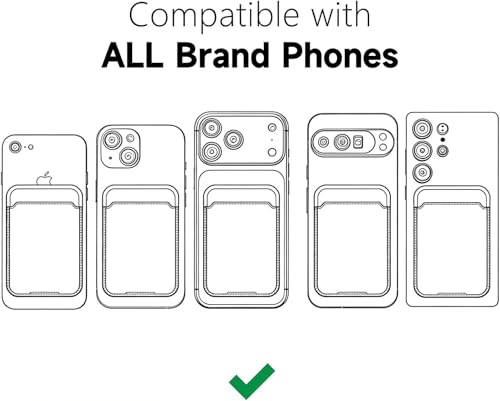 oakxco Phone Wallet Stick On, Secure Phone Card Holder Silicone, Adhesive Pocket Sleeve ID Credit Card, Slim Thin Card Case for Men Women Cute, Compatible with Apple iPhone Samsung Pixel, Blue - color: Blue