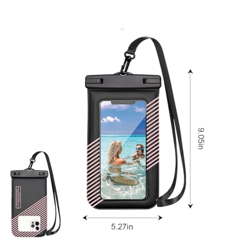 1 Pcs Waterproof Phone Case for Beach Adventures Swimming Outdoor Activities with Touch Screen Adjustable Strap (Pink) - color: Pink