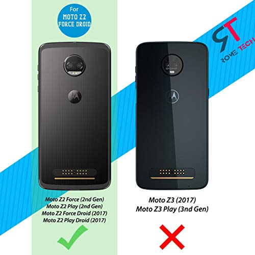 Designed for Moto Z2 Force / Z2 Play Case with Belt Clip Holster | Rugged Holster & Protective Phone Case Combo with Anti-Slip Texture - Black