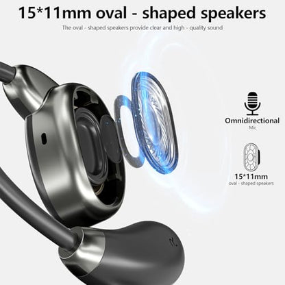 Wireless Open Sports Ear Earbuds 40H Playtime Waterproof For Gym,Running - color: Black