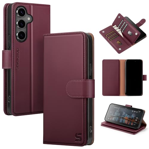 Shieldtop Compatible with Samsung Galaxy S24+ Plus Wallet Case with Card Holder,Women Men RFID Blocking PU Leather Flip TPU Protective Cover Credit Card Slots,Phone Case for S24 Plus,Wine Red - color: Wine Red, size: Samsung Galaxy S24 Plus - 6.7"