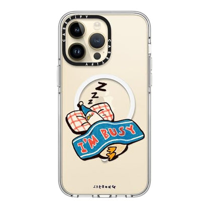CASETiFY for iPhone 14 Pro Max Case - Impact Clear Compatible with MagSafe | Not Yellowing | 6.6 ft. 3X Military Grade Drop Protection | I'm so busy | Clear - color: I'm so busy, size: Iphone 14 Pro Max (6.7")