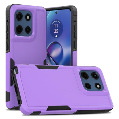 for Moto G Stylus 2025/2026 Case: Dual Layer Protective Heavy Duty Cell Phone Cover Shockproof Rugged with Screen Protector - Military Protection Bumper Tough - for G Stylus 2025/2026, Purple - color: Purple (PC) + Black (TPU)