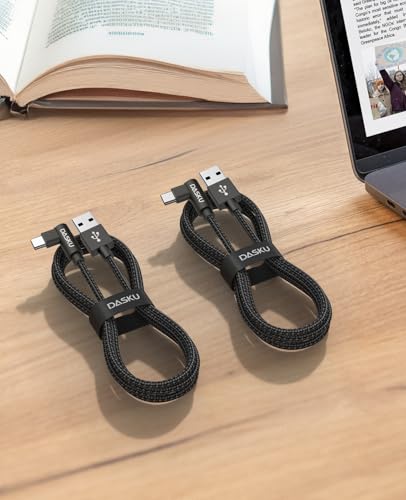 90 Degree USB to USB C Cable 60W Fast Charging 3ft, 2Pack Durable Braided - color: Black, size: 3FT, style: USB A to USB C
