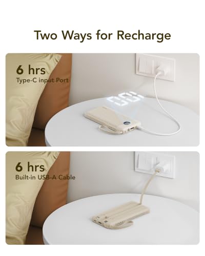 VRURC Portable Charger Power Bank,10000mAh Travel Essentials Battery Pack - color: Light Coffee