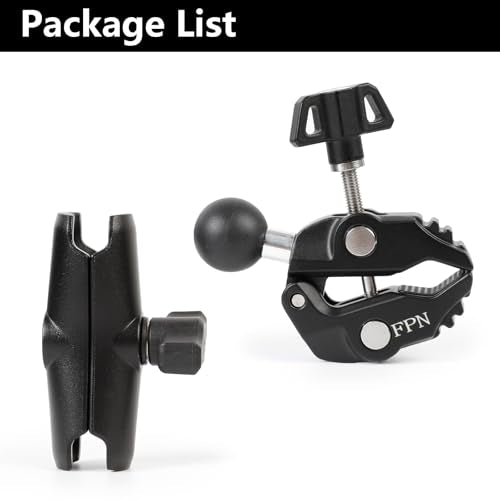 1'' Ball Handlebar Base Mount Strong Rod Clamp with 3.54'' Length Double Socket Arm for Rails 0.5" to 2.0" in Dia, Compatible with RAM Mounts & Bike Motorcycle Phone Mount Holder - style: Clamp with 3.54" Arm