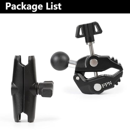 1'' Ball Handlebar Base Mount Strong Rod Clamp with 3.54'' Length Double Socket Arm for Rails 0.5" to 2.0" in Dia, Compatible with RAM Mounts & Bike Motorcycle Phone Mount Holder - style: Clamp with 3.54" Arm