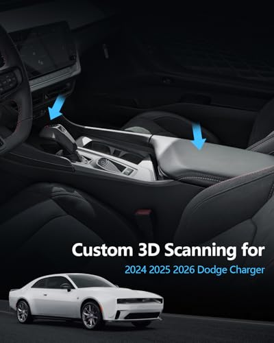 SKTU 2Pack for 2024-2027 Dodge Charger Center Console Organizer Console Mat - color: 2Pack for Charger Center & Armrest