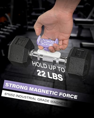 APPS2Car Gym Magnetic Phone Holder, 360 Adjustable, Compatible with 4.7-6.5" Smartphones, Alloy Base and Joint, Gym Accessories for Women, Purple - size: Purple - 1 Pack