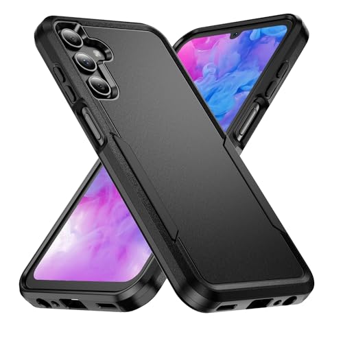 Designed for Samsung Galaxy A15 Case, Black Dual Layer, Heavy Duty Shockproof Tough Rugged Protective Cover for Galaxy A15 5G 6.5-inch, Black - size: for Samsung Galaxy A15