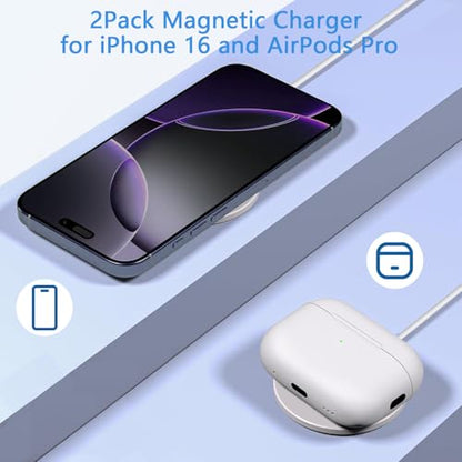 Magnetic Wireless Charger for iPhone 16,15W 6FT Fast Apple Mag-Safe Charger - color: White, size: 6FT