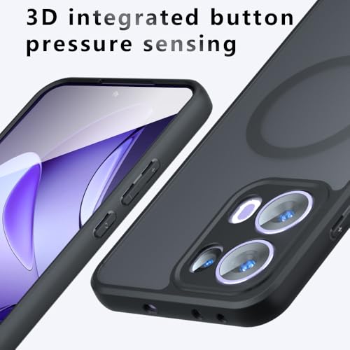 Compatible with Oppo Reno 13 5G Case Cover,Compatible with MagSafe,Compatible with Oppo Reno13 5G Built-in Magnetic Anti-Shock Cell Phone Case Black - size: Compatible with Oppo Reno 13 5G