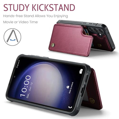 Kowauri for Samsung Galaxy S23 FE Case, PU Leather Wallet Case for Women Men with RFID Blocking Card Holder Slot Magnetic Closure Shockproof Protective Phone Cover for Samsung Galaxy S23 FE,Red - color: Red