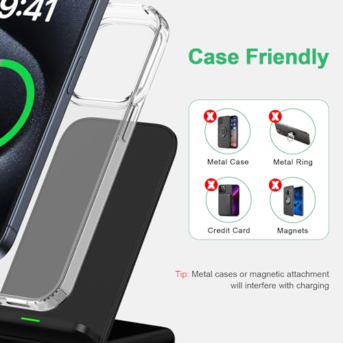 Wireless Charger Samsung Fast Charging Pad for Samsung Galaxy S25 Ultra/S25FE/S25 Plus/S24FE/S23/S22 Ultra/S21/S25 Edge, 2 Pack 15W Android Wireless Charger Pad Station and QC Adapter for Google Pixel - size: 2Pack