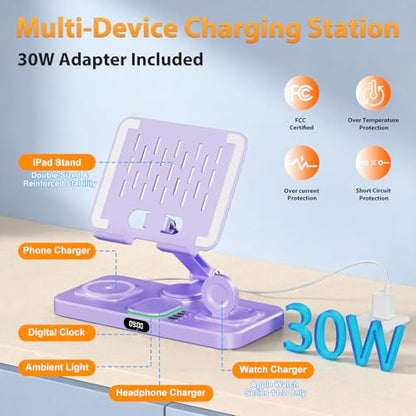 Wireless Charging Station for Apple Devices, Only for Apple Watch Charging - color: Purple