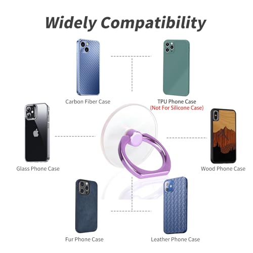 2 Pack Jsoerpay Clear Phone Ring Holder, Lavender - color: Lavender 2