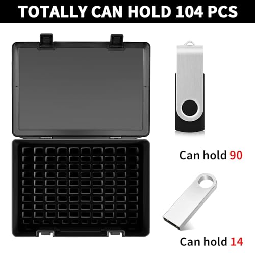 FULLCASE USB Flash Drive Case,104-Slot Thumb Drive Storage Organizer Black - color: Black