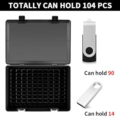 FULLCASE USB Flash Drive Case,104-Slot Thumb Drive Storage Organizer Black - color: Black