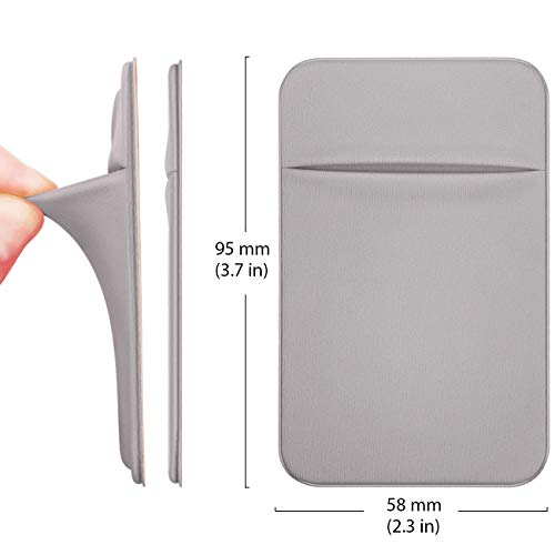 OBVIS Cell Phone Pocket Self Adhesive Card Holder Stick On Wallet Sleeve with Adhesive RFID Card ID Credit Card ATM Card Holder for iPhone Android 2 PACK GRAY - color: Gray