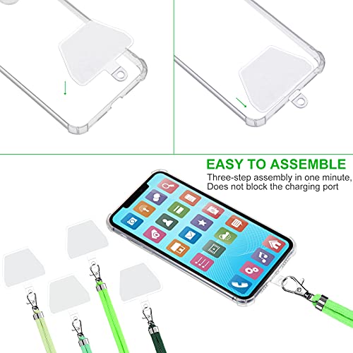 Weewooday 4 Pcs Phone Lanyard Crossbody Phone Strap, Green Color Series - color: Green Color Series