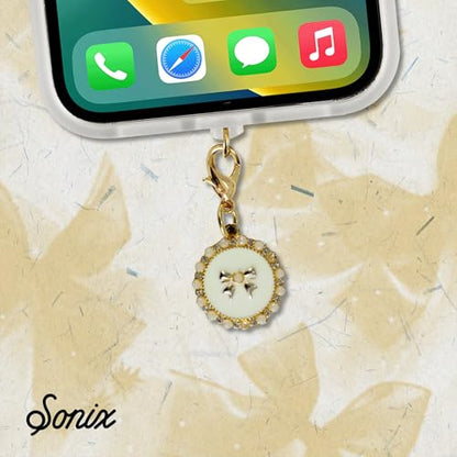 Sonix Dust Plugs - USB C + Lightning Compatible - Charging Port Charms (3 Pack) - Coquette - Heart, Teardrop Jewel, Enamel Bow - color: Coquette