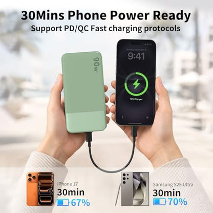 NOBIS 90W Portable Charger 20000mAh Laptop Power Bank Fast Charging - color: Green