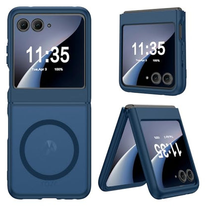 GUAGUA for Motorola Razr 2024 Case/Razr 2025 Case, Magnetic Cases Translucent Matte Back [Compatible with Magsafe] Slim Protective Shockproof Phone Case for Moto Razr 2024/2025 6.9'', Blue - color: Blue