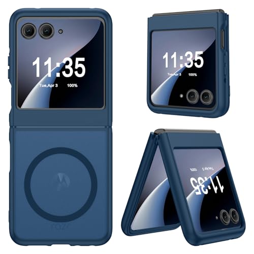 GUAGUA for Motorola Razr 2024 Case/Razr 2025 Case, Magnetic Cases Translucent Matte Back [Compatible with Magsafe] Slim Protective Shockproof Phone Case for Moto Razr 2024/2025 6.9'', Blue - color: Blue