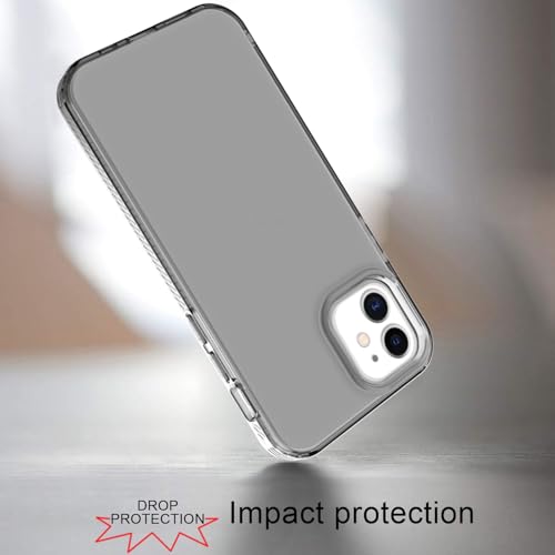 Phone Case for iPhone 12 Clear, [Crystal Clear][Non-Yellowing] Slim Shockproof Reinforced Drop Protective Flexible TPU Back Cover Phone Case for iPhone 12 Protective Case(Black) - color: Black